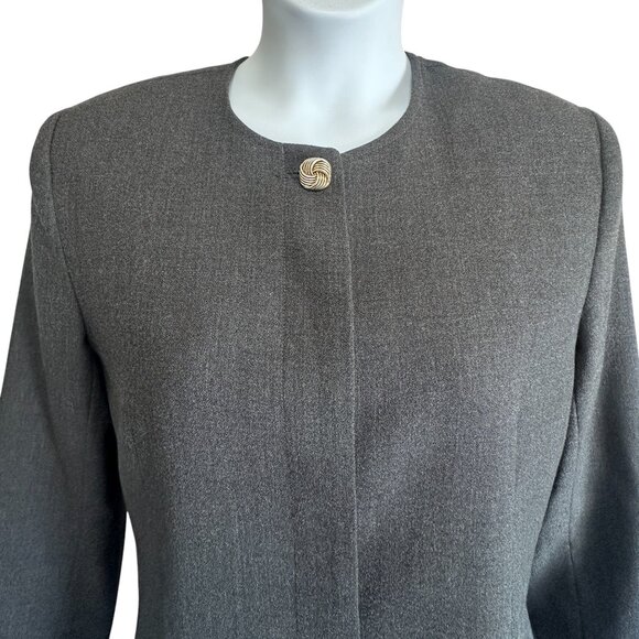 Vintage Talbots Pure Wool Hidden Button Front Blazer Jacket Size 14 Office Siren - Picture 4 of 12